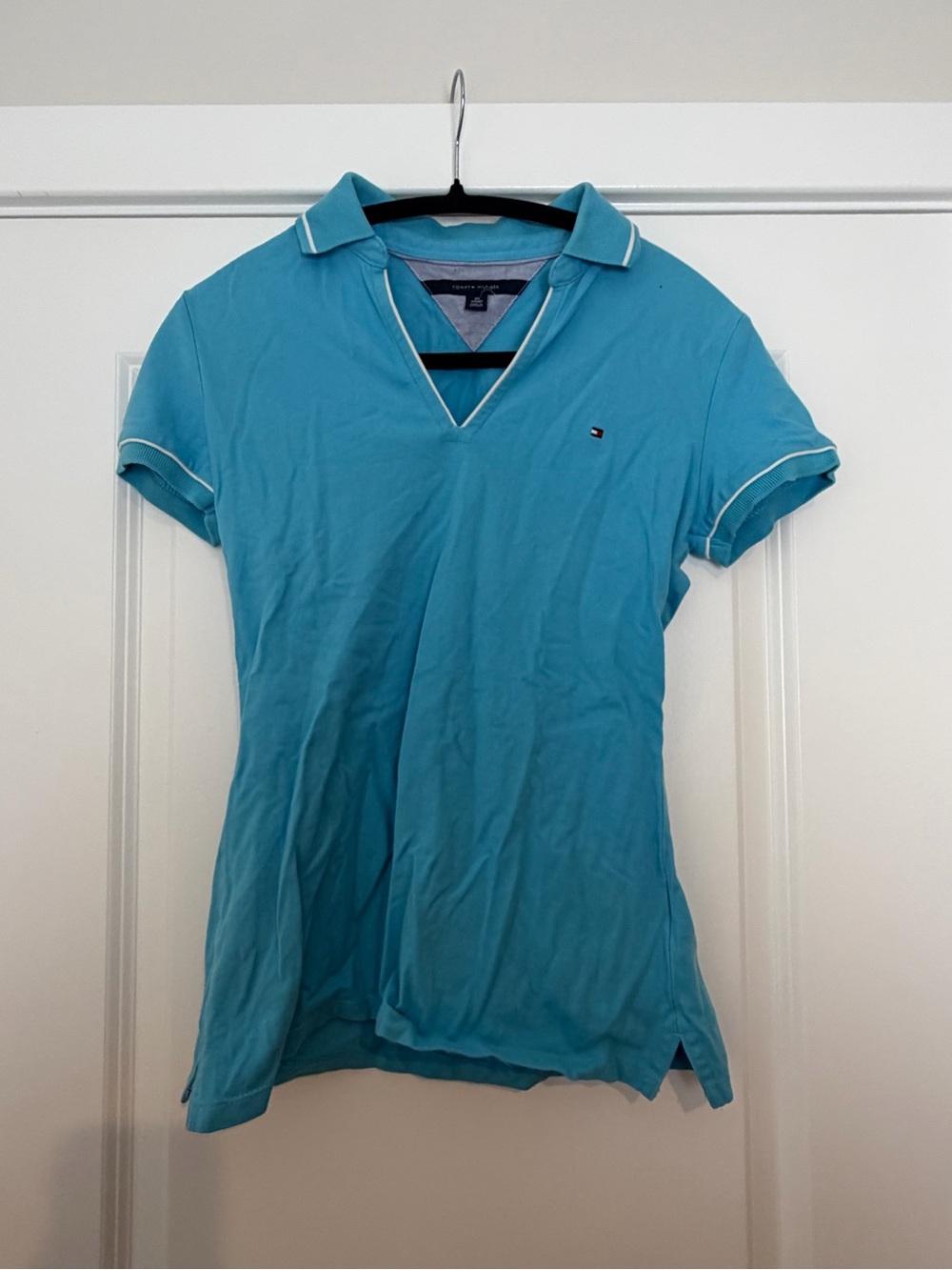 Tommy Hilfiger Women's Turquoise Short Sleeve Polo